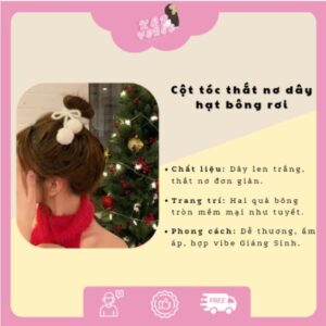 Kẹp Verse - Cột tóc thắt nơ dây hạt bông rơi