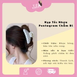 KẸP VERSE - Kẹp Tóc Nhựa Pentagram Chấm Bi