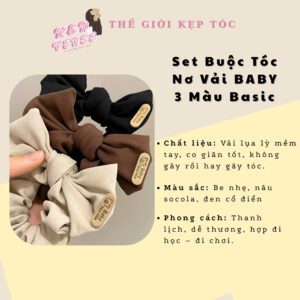 Set buộc tóc nơ vải