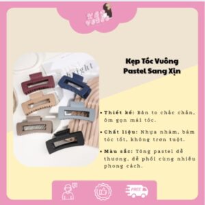 Kẹp Verse - Kẹp Tóc Vuông Pastel Sang Xịn
