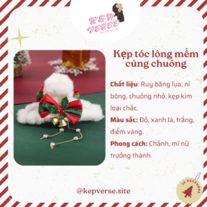 Kẹp tóc lông mềm cùng chuông